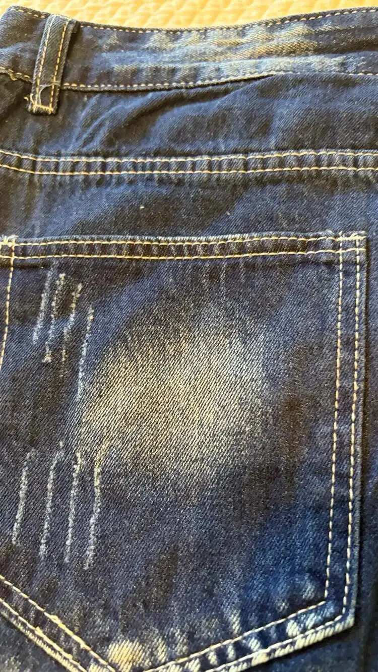 NWT JEANS Designed Men’s Distressed Denim Shorts Size 36 Dark Wash